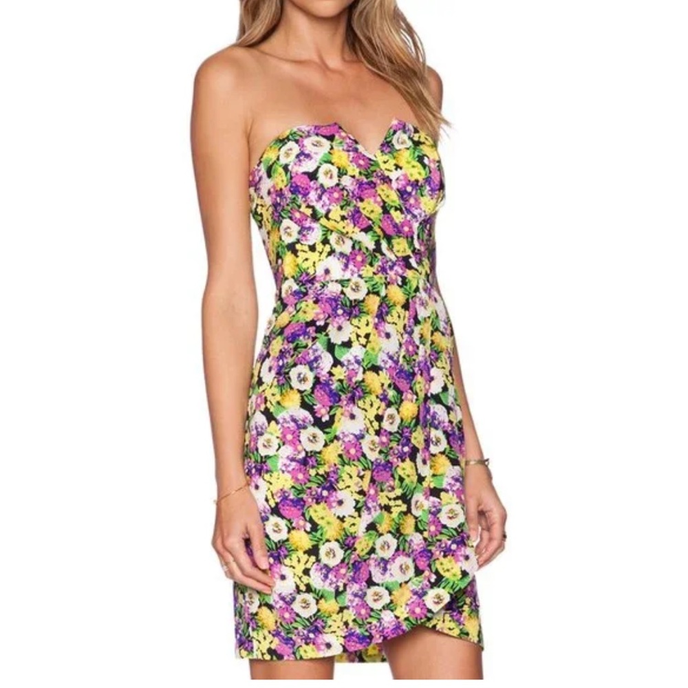Yumi Kim Strapless Floral Mini Dress XS